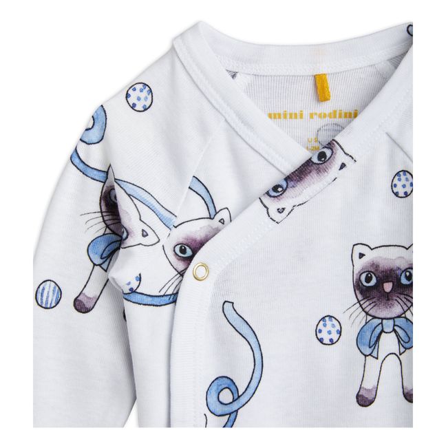 Organic Cotton Wrap Over Cat Baby Bodysuit | Azul Cielo