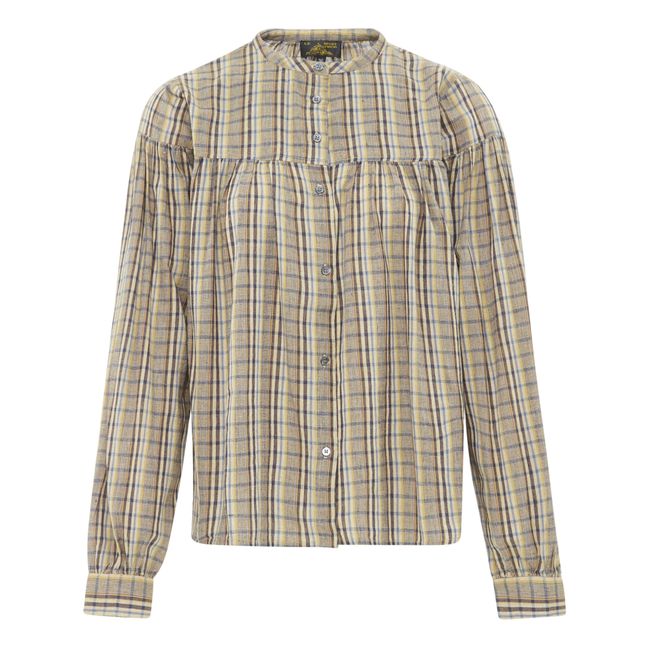 Clarissa Checked Blouse | Brown