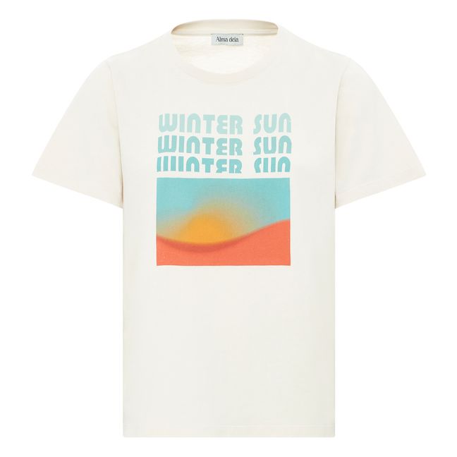 T-Shirt Imprimé Winter Sun Coton Bio | Ivoire