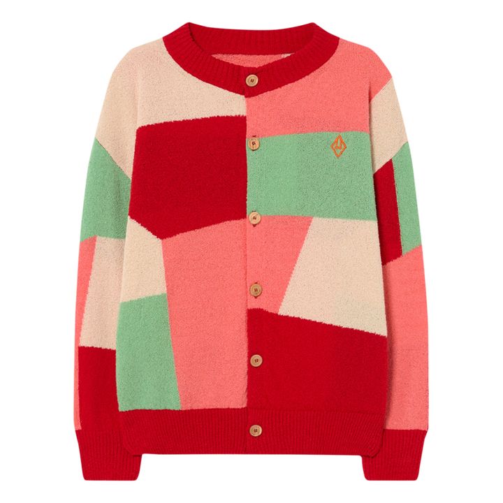Geometric Shapes Cardigan | Red- Product image n°0