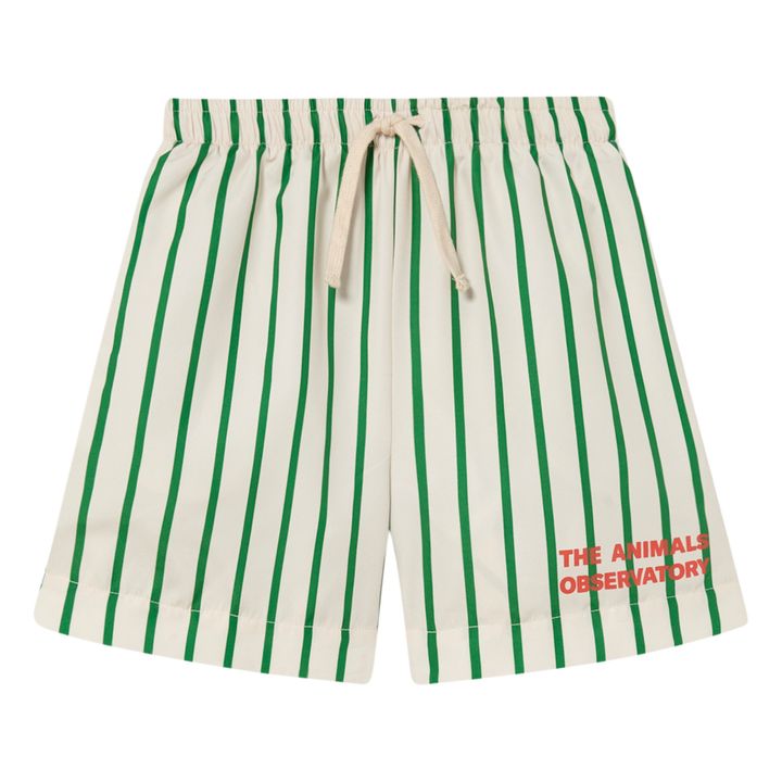 Striped Swim Trunks | Green- Product image n°0