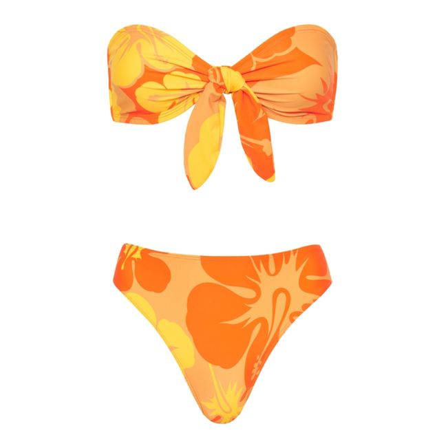 Tropical Bikini Top | Orange
