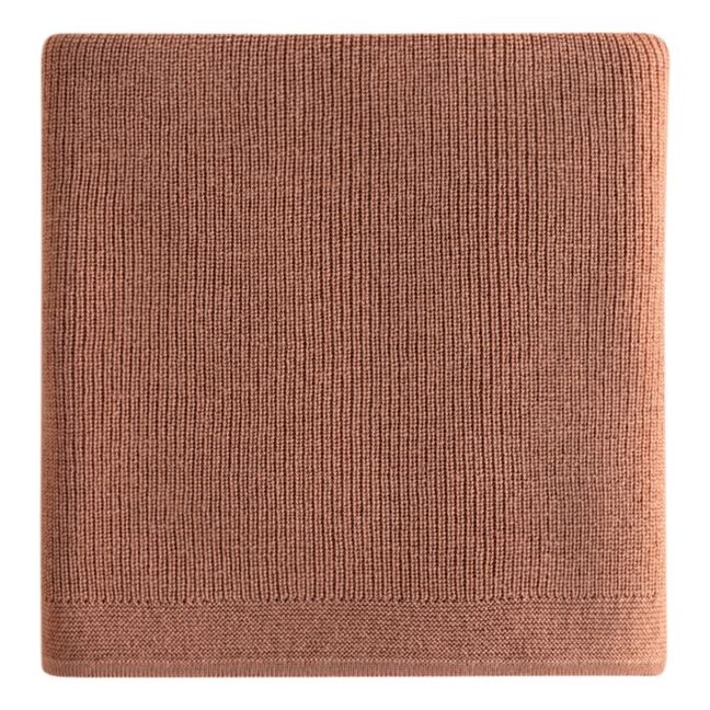Coperta in merino Felix | Terracotta