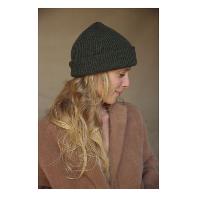 Bonnet en Mérinos Fonzie - Collection Femme  | Vert foncé