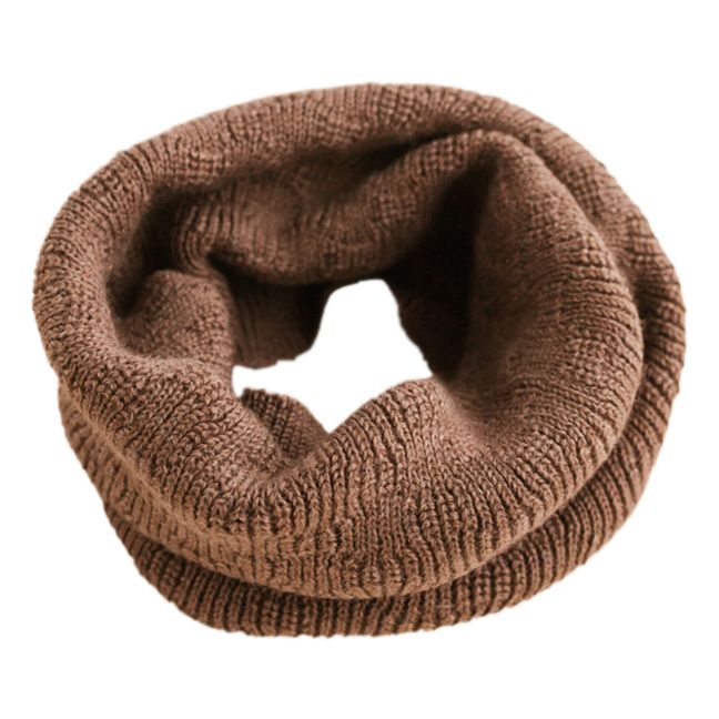Sciarpa girocollo in lana merino Gigi | Marrone