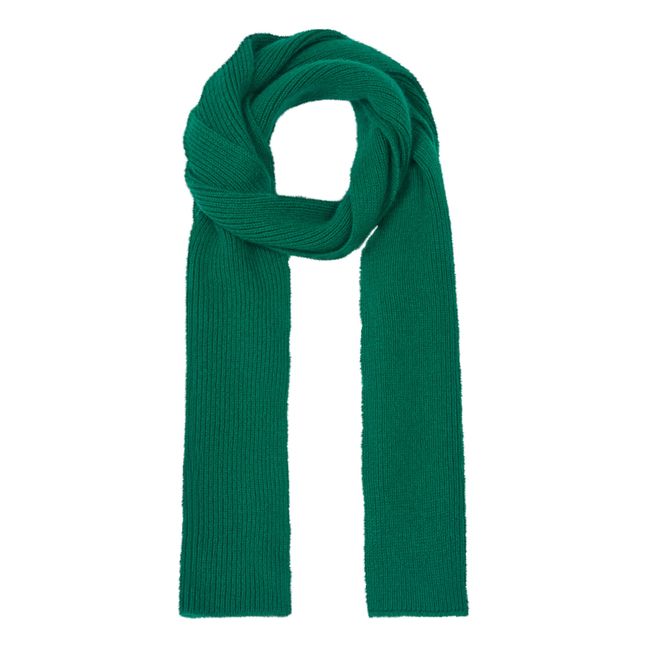 Wool and Angora Scarf | Chrome green