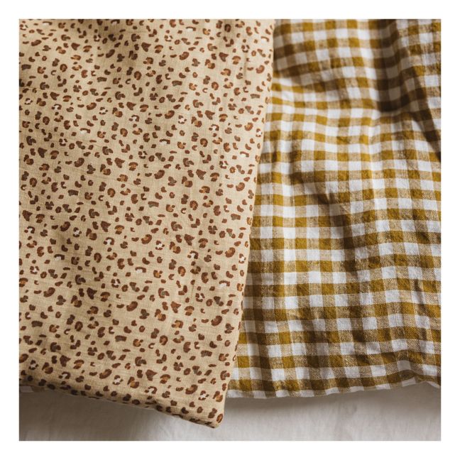Printed Linen Quilt  | Yellow Curry colour