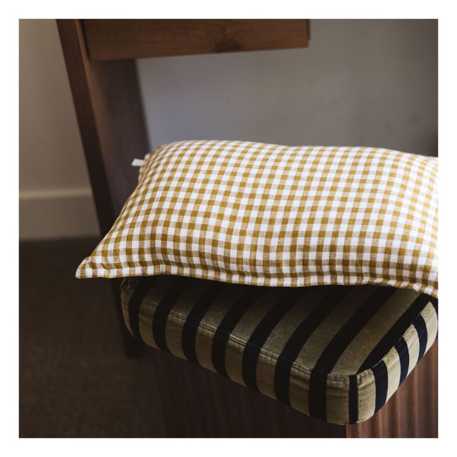 Gingham Washed Linen Pillowcase | Giallo curry