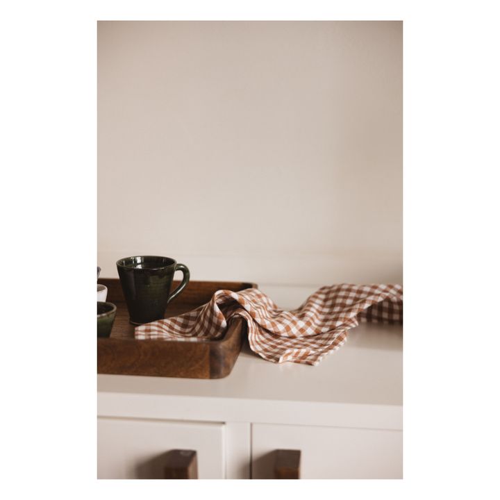 Servilleta de lino lavado vichy | Rojo ladrillo- Imagen del producto n°1