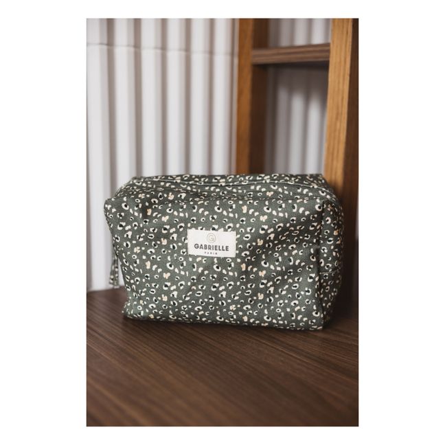 Trousse de toillette coton Léo | Vert kaki