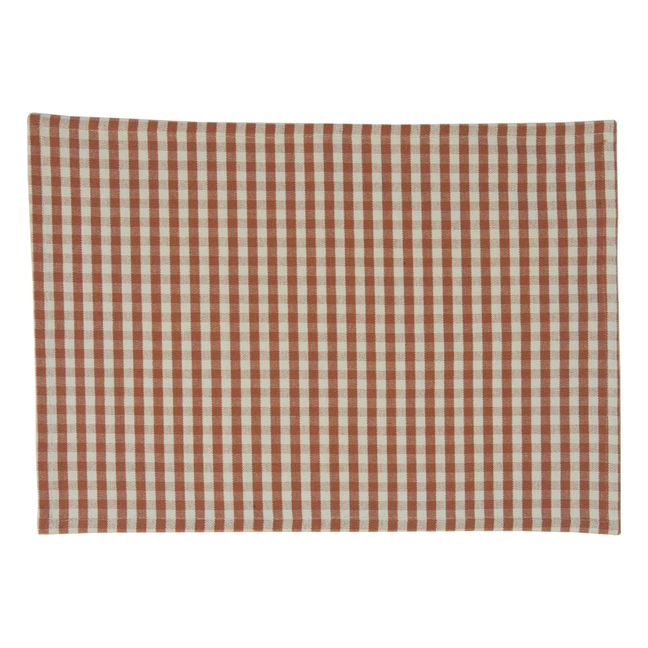 Mantel individual estampado de algodón | Rojo ladrillo