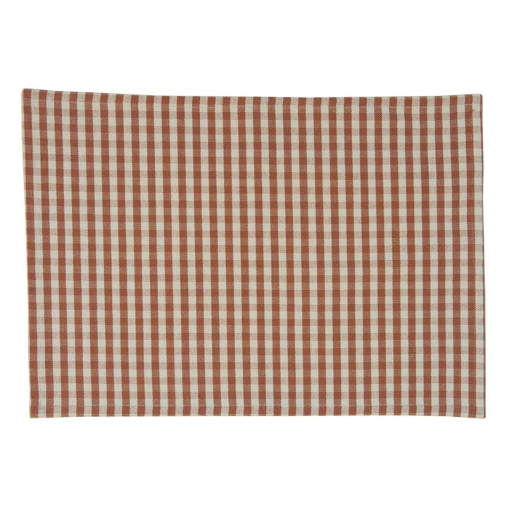 Tovaglietta in cotone stampato | Rosso mattone- Immagine del prodotto n°0