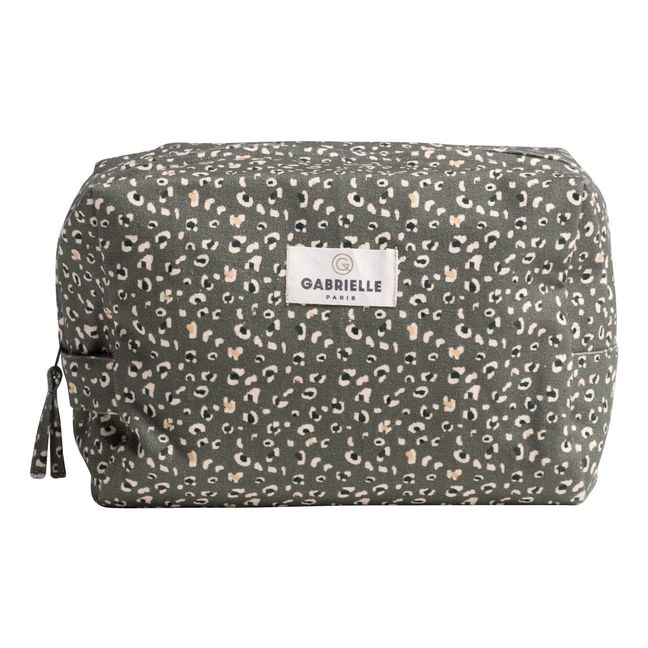 Trousse de toillette coton Léo | Vert kaki