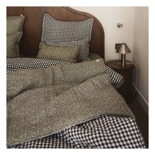 Printed Linen Quilt  | Khaki