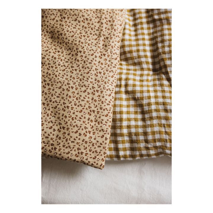 Bettdecke aus bedrucktem Leinen | Sandfarben- Produktbild Nr. 4
