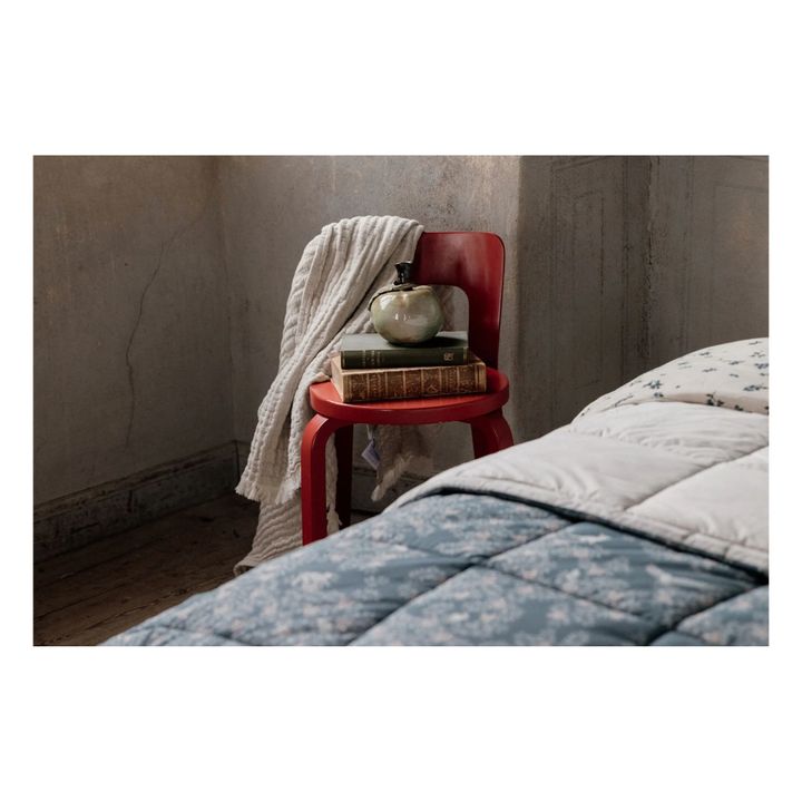 Manta acolchada de percal de algodón Fauna | Azul- Imagen del producto n°4
