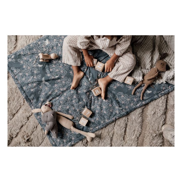 Bettdecke Fauna aus Baumwollperkal | Blau- Produktbild Nr. 2