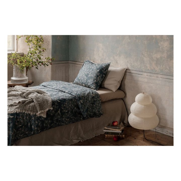 Ropa de cama de percal de algodón Fauna | Azul- Imagen del producto n°2