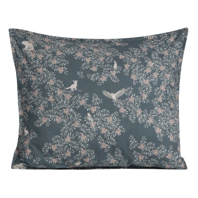 Fauna Cotton Percale Pillowcase | Azul