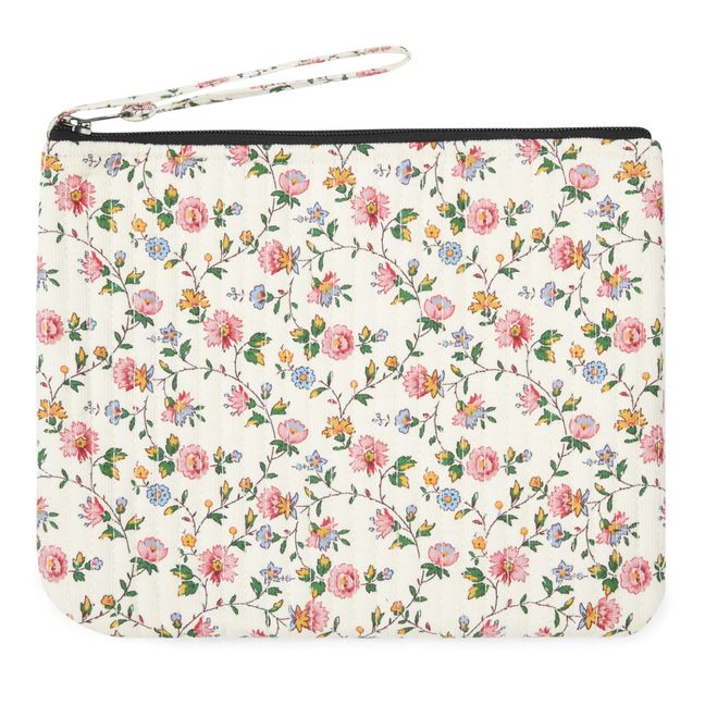 Floral Corduroy Pouch | Ecru