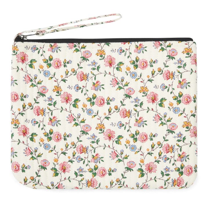 Floral Corduroy Pouch | Ecru- Product image n°1