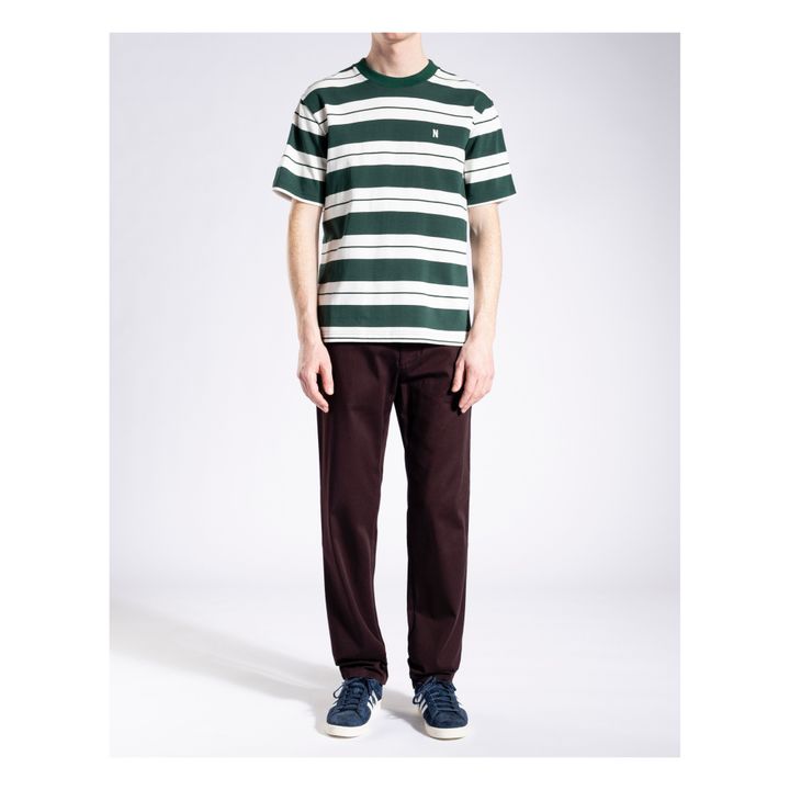Johannes Varsity Stripe T-Shirt | Green- Product image n°1