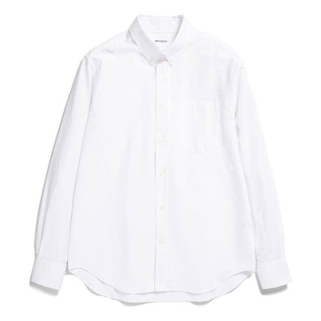 Algot Oxford Monogram Organic Cotton Shirt | White