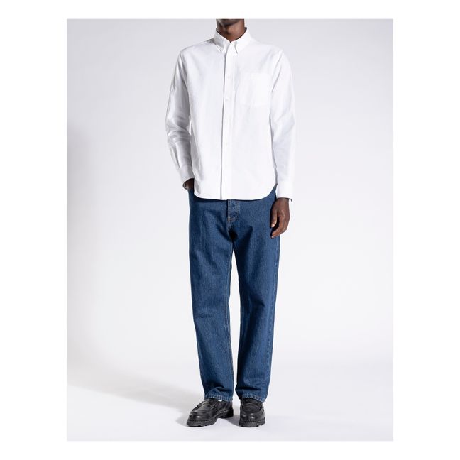 Algot Oxford Monogram Organic Cotton Shirt | Blanco
