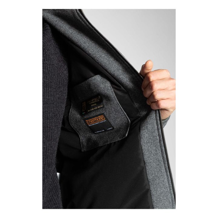 Ryan Zip-Up Varsity Jacket | Gris Jaspeado- Imagen del producto n°3