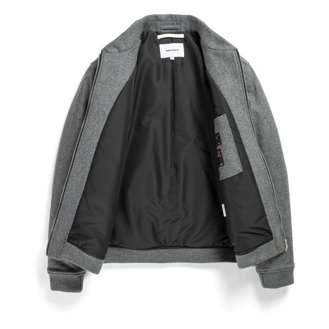 Ryan Zip-Up Varsity Jacket | Grau Meliert