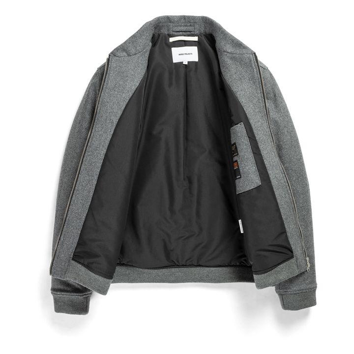 Ryan Zip-Up Varsity Jacket | Gris Jaspeado- Imagen del producto n°4