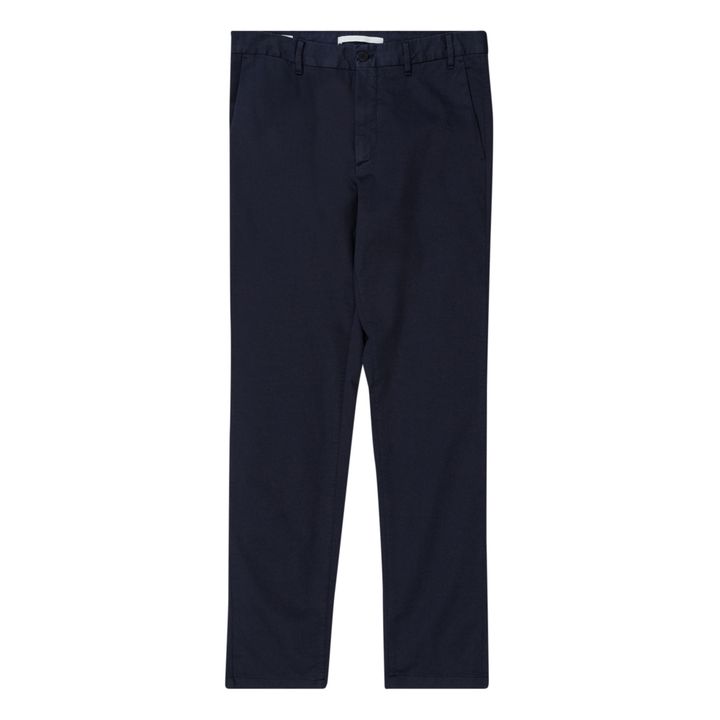 Aros Slim Organic Cotton Chino Trousers  | Blu marino- Immagine del prodotto n°0