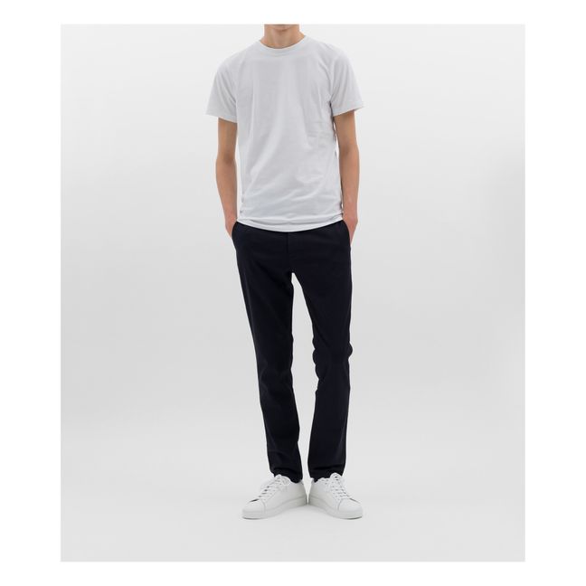 Aros Slim Organic Cotton Chino Trousers  | Azul Marino