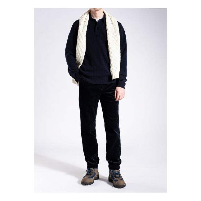Marco Lambswool Polo Neck Jumper | Navy blue