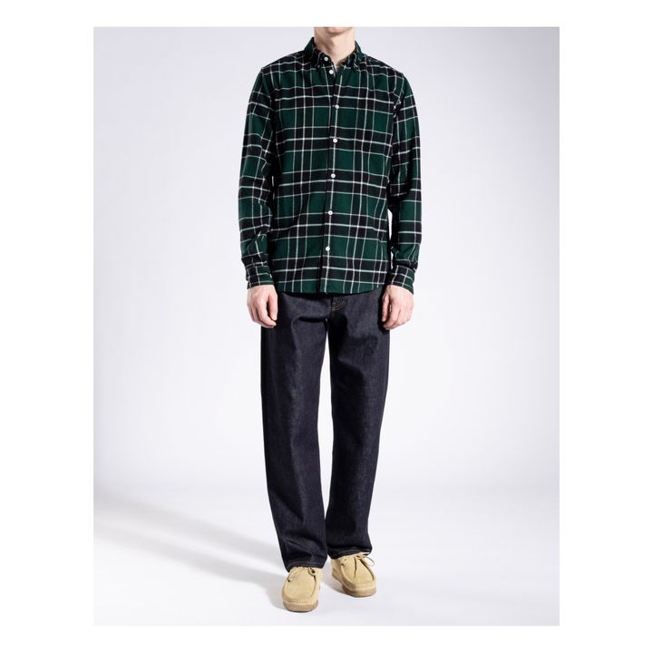 Anton Brushed Organic Cotton Checkered Shirt | Verde- Imagen del producto n°1