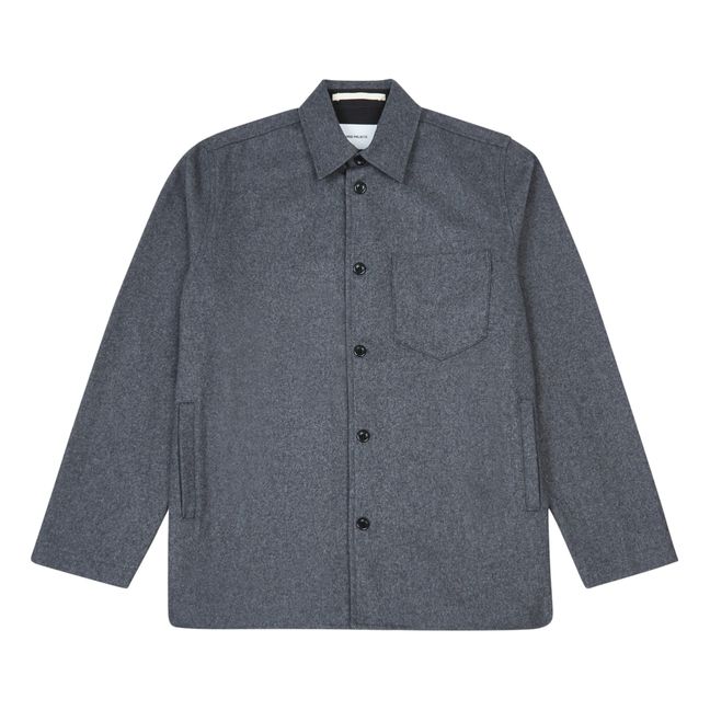 Ulrik Recycled Wool Overshirt | Charcoal grey