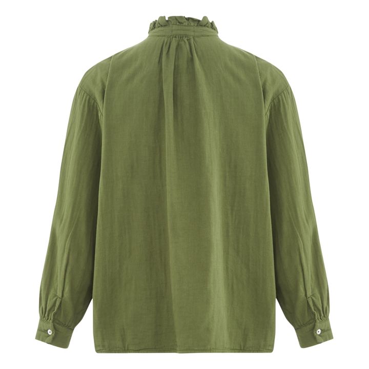 Rosebush Double Cotton Muslin Blouse - Women’s Collection  | Dark green- Product image n°6