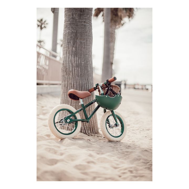 Bicicleta sin pedales para niños de madera natural roja y gris