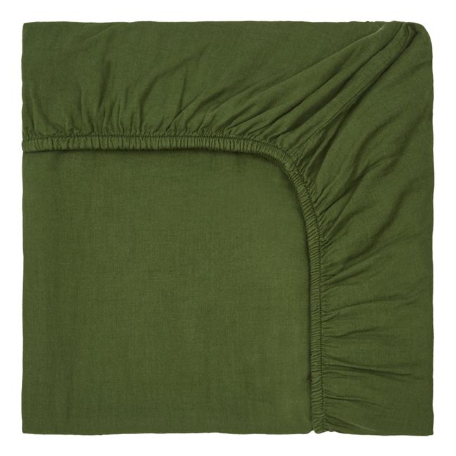 Seigle Organic Cotton Fitted Sheet | Forest Green