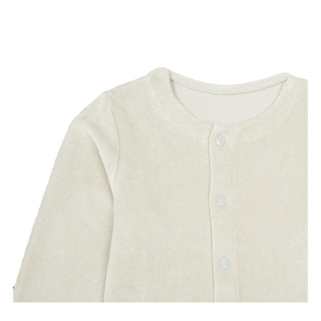 Lemon Balm Organic Cotton Terry Cloth Cardigan | Grau