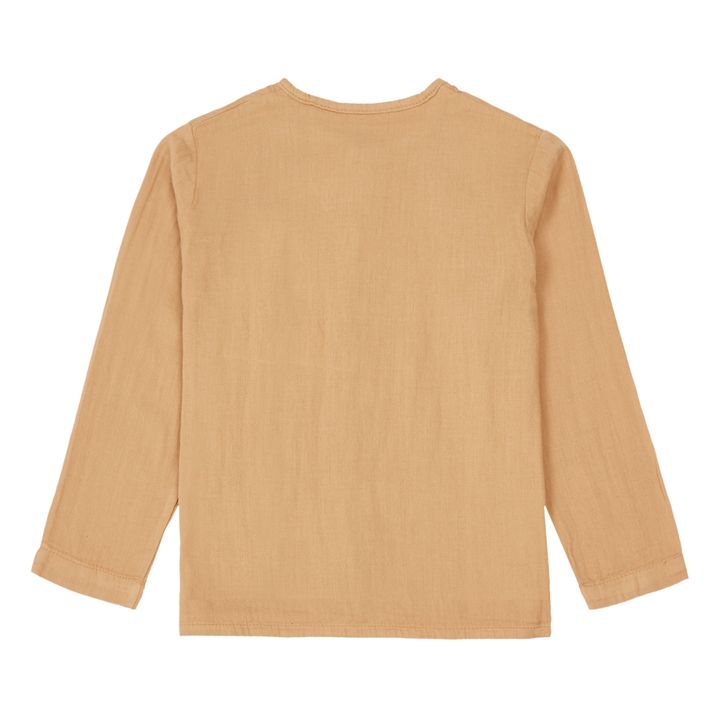 Bluse aus Baumwollgaze  Fleurs Ronce | Kamelbraun- Produktbild Nr. 2