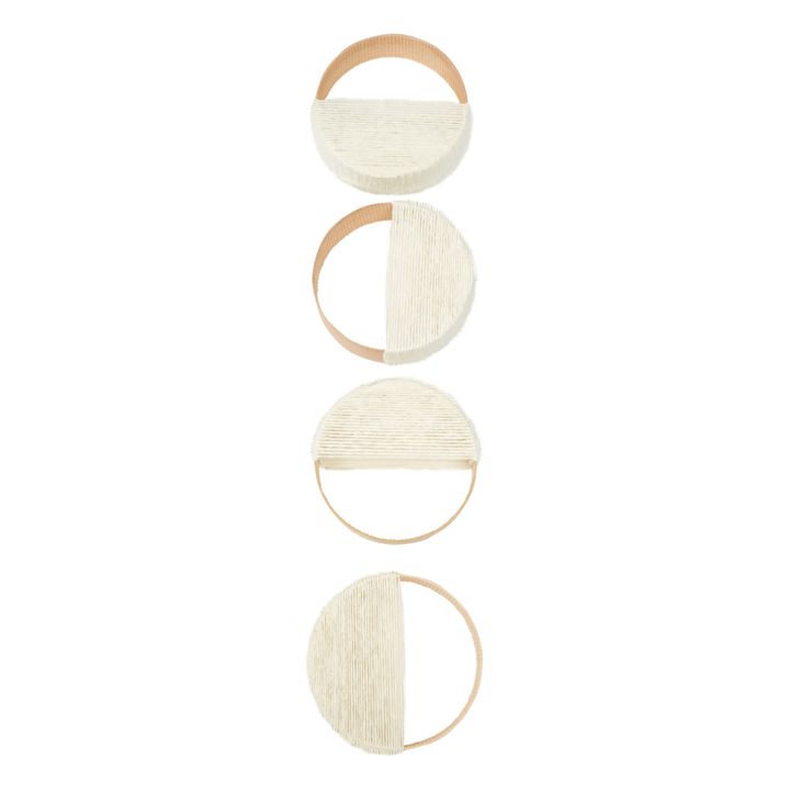 Wabi Sabi Loops Wall Hanging - Set of 4 | White- Product image n°1