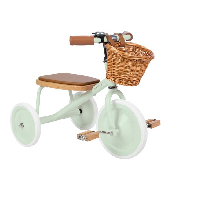Tricycle en métal et bois | Vert Menthe