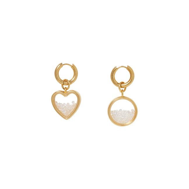 Clear Crystal Earrings | Gold