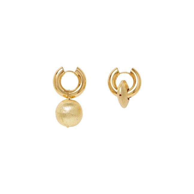 Brushed Effect Ball and Loop Earrings | Dorato