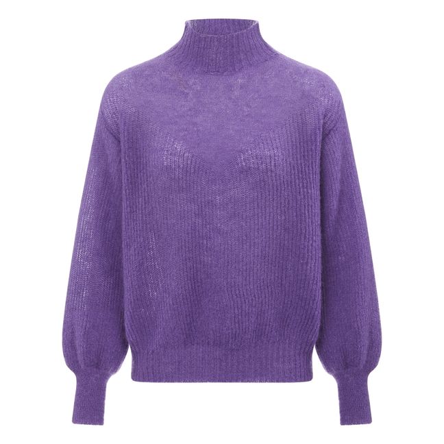 Mohair High-Neck Sweater | Violett