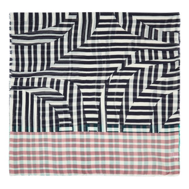 Ritta Siw Wool and Silk Scarf | Navy blue