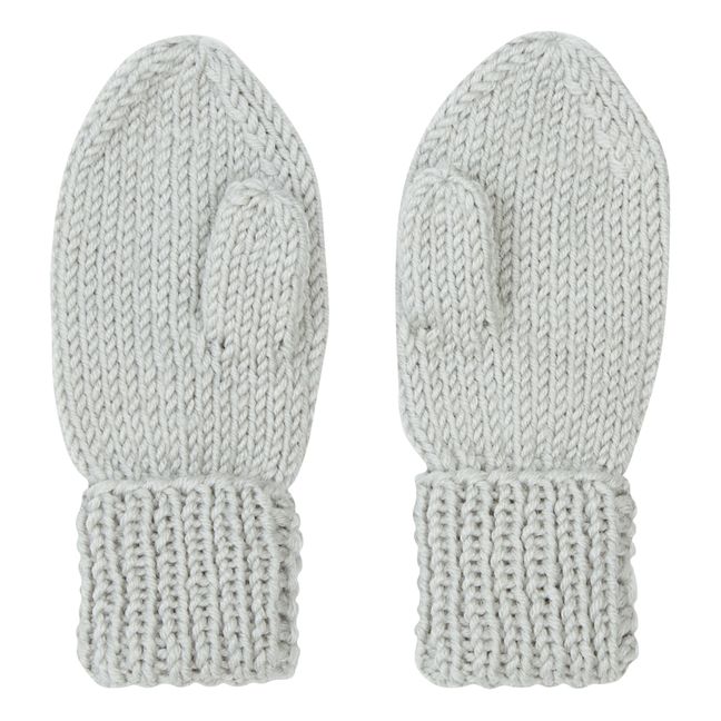 Hand Embroidered Merino Mittens | Grigio chiné