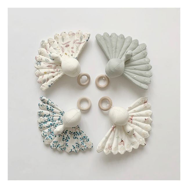 Mobile musical Paon en coton bio Windflower | Crème