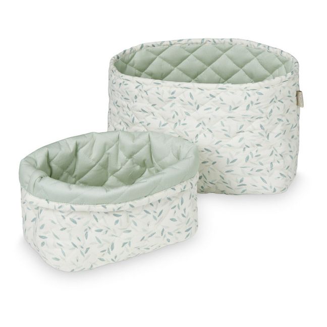 Aufbewahrungskorb Green Leaves - 2er-Set | Salbei